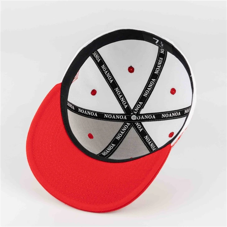 Red And White Color Scheme Fitted Cap