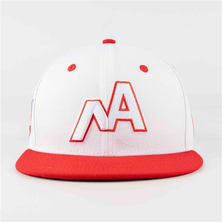 Red And White Color Scheme Fitted Cap