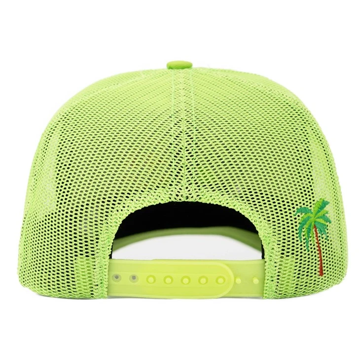 TCAP Customized Twill Cotton Fabric Flat Embroidery High Profile 5Panel Mesh Trucker Cap