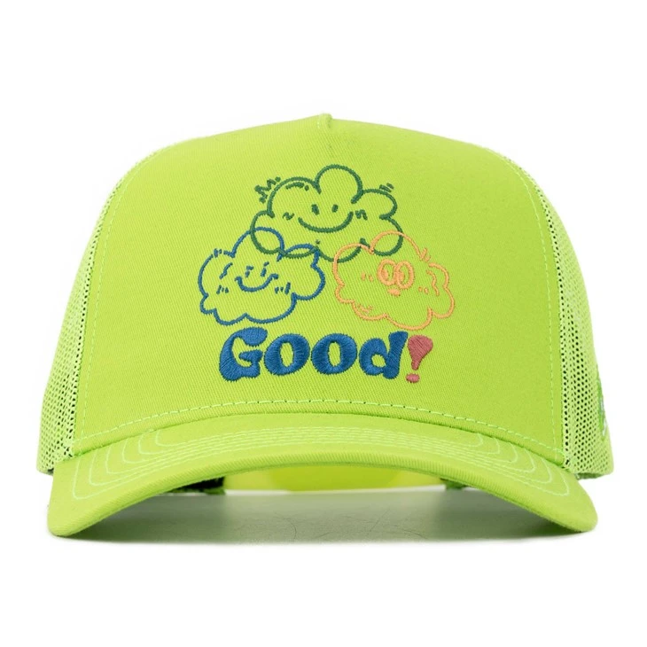 TCAP Customized Twill Cotton Fabric Flat Embroidery High Profile 5Panel Mesh Trucker Cap